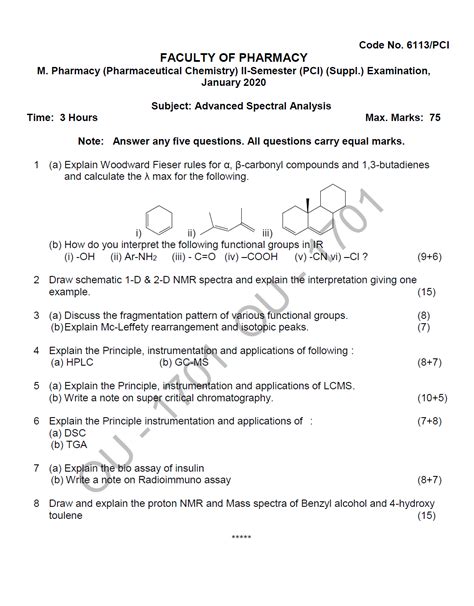 Pharmaceutical Chemistry Exam Questions pdf Reader